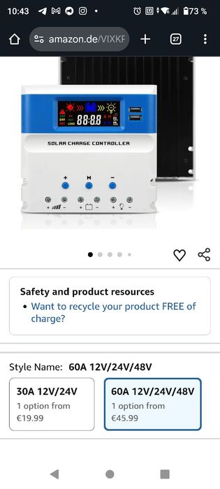 Солнечный контроллер 60А.