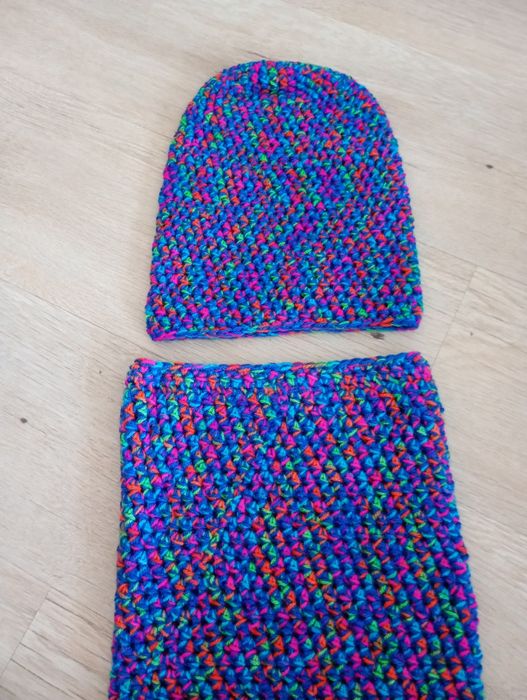 Komplet czapka komin handmade szydełko