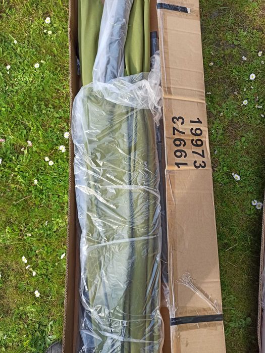 parasol ogrodowy duży zielony + lampka LED i pokrowiec
