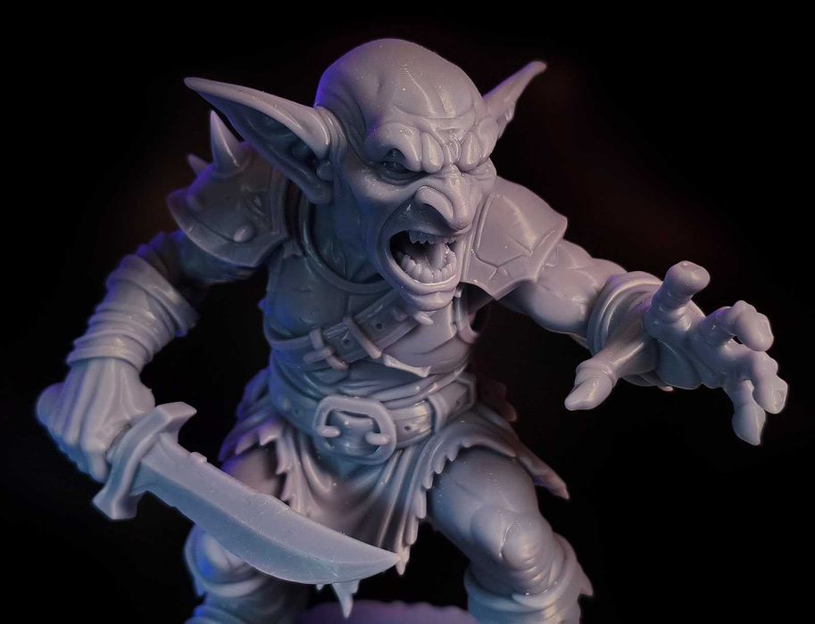 Goblin Wojownik -duża kolekcjonerska figurka 11cm. Druk 3D resin 16K