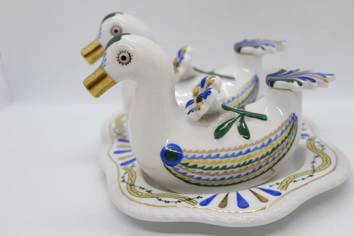 Raro Galheteiro Patos Vista Alegre Decoração Olaria de Viana 1924