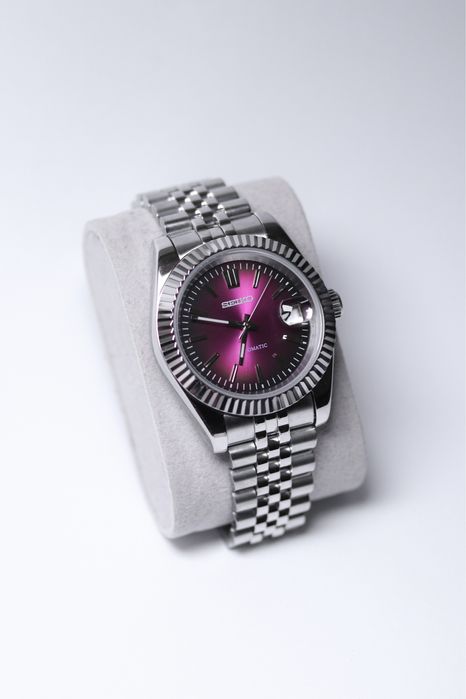 Zegarek Custom Mod Datejust Crown Purple Jubilee Seiko Mod