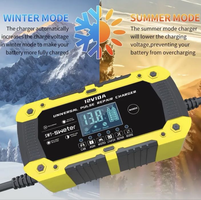 Импульсное Зарядное устройство для аккумуляторов 12В 10А SWT-1880