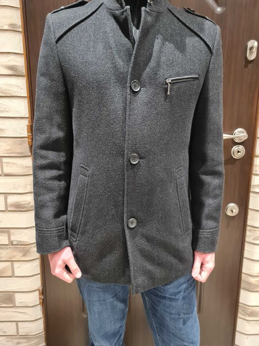 Kurtka męska, krótki płaszcz Lavard wełna z kaszmirem 48 /176