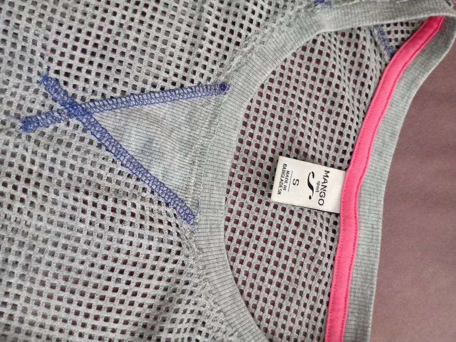 Mango bluza sportowa dziurkowana szara rozmiar S
