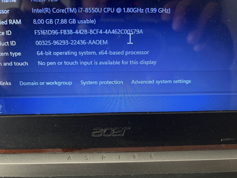 Portatil Acer A515-51G intel I7-8550 Gráfica NVIDIA dedicada 2GB