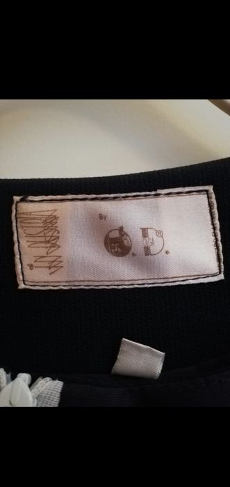 Vestido azul e branco