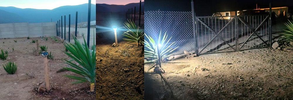 Foco de Luz led com painel solar e sensor movimentos - jardins muros