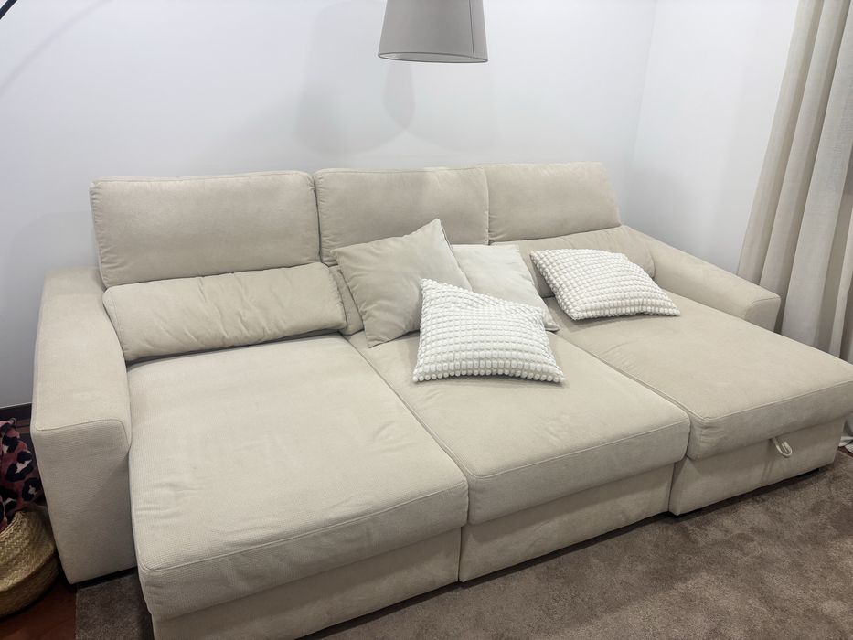 Sofa Bege Chaise Lounge