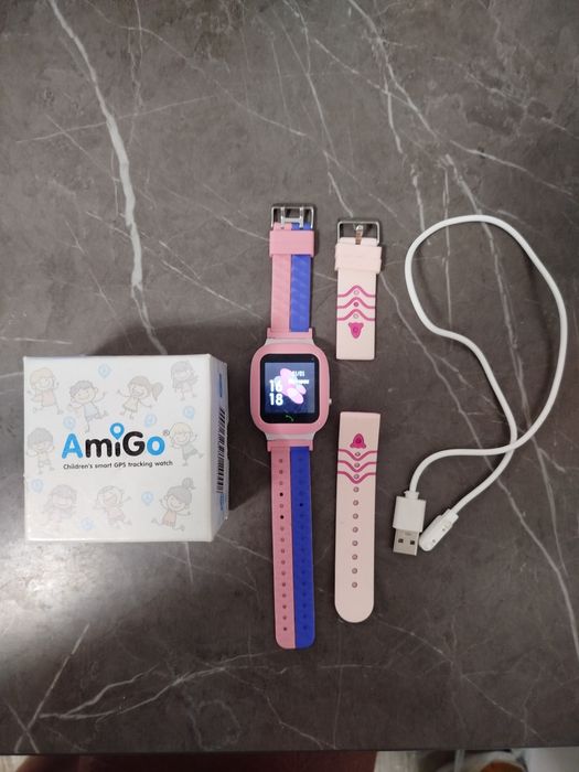 Продам дитячий смарт-годинник AmiGo GO004 Splashproof Camera+LED Pink