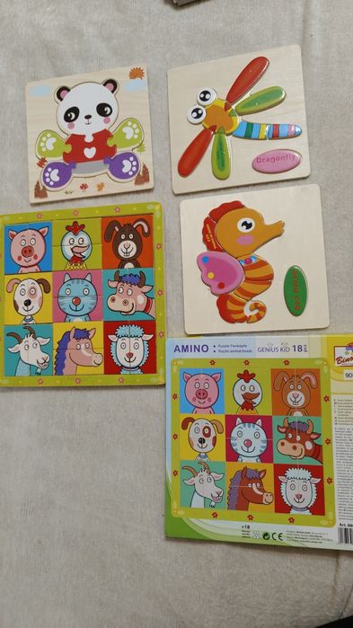 Деревянные пазлы 4 шт