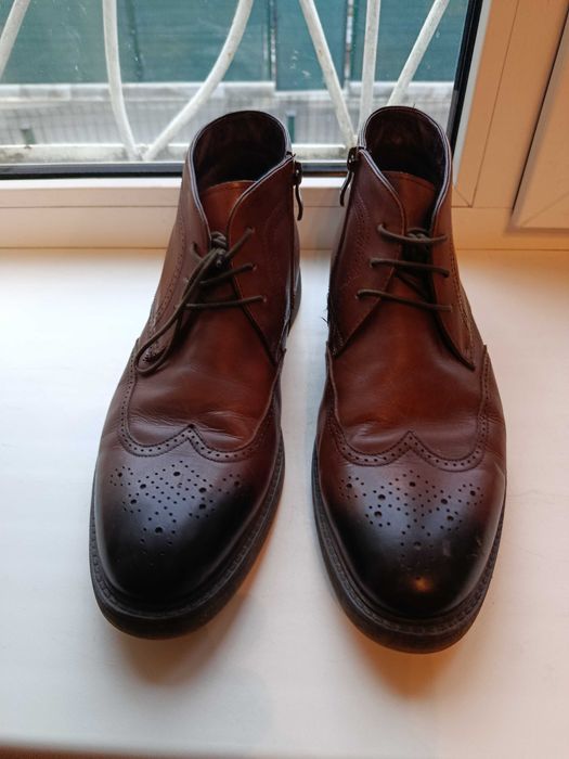 Ботинки кожанные, коричневые, утепленные. Бренд Miguel*m, Португалия.