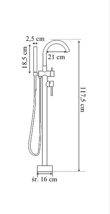 Veldman nowa bateria wannowa wolnostojąca czarna
