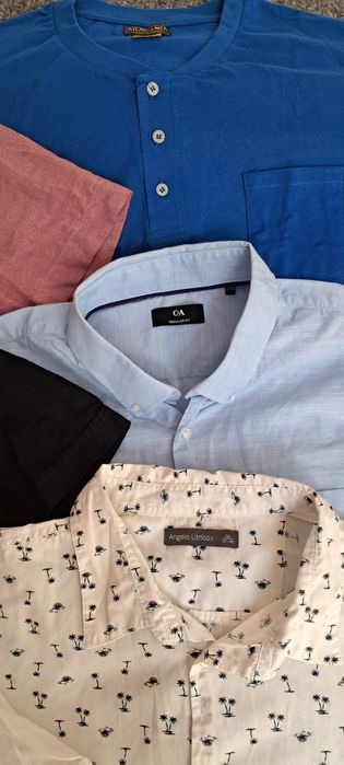 9x koszula z krótkim rękawem,  r. XXL. 47-48.