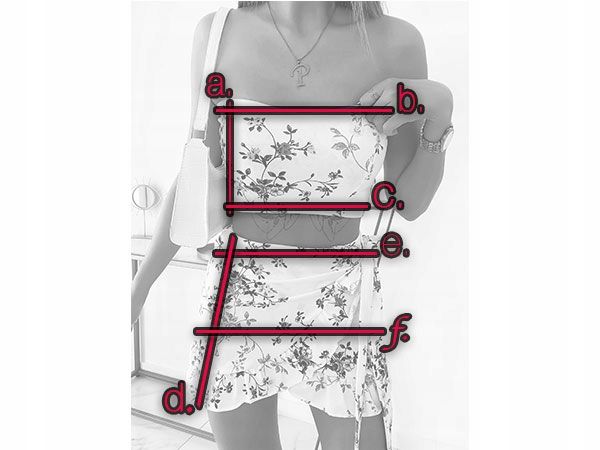 Komplet Letni Kobiecy Top Spódniczka Mini Wzory