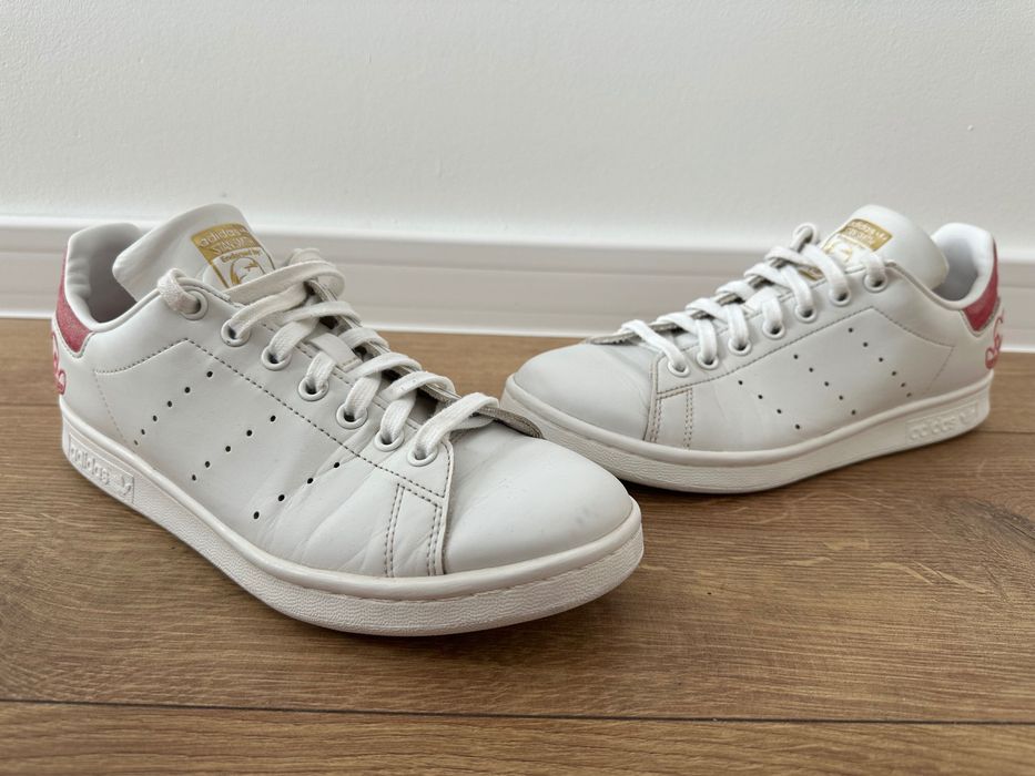 Buty Adidas Stan Smith damskie biało różowe limitowane
