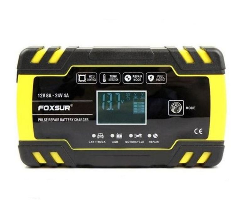 Зарядное устройство для автомобильного аккумулятора Foxsur 12V-24V 8A ...