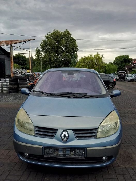 KOMPLETNY PRZÓD Renault Megane Grand Scenic II (Przed Lift)  (03-06r.) TED47 / D47. Europa MASKA LAMPA ZDERZAK BŁOTNIK GRILL ATRAPA PAS PRZEDNI WZMOCNIENIE CZOŁOWE CHŁODNICA HALOGEN do założenia bez malowania