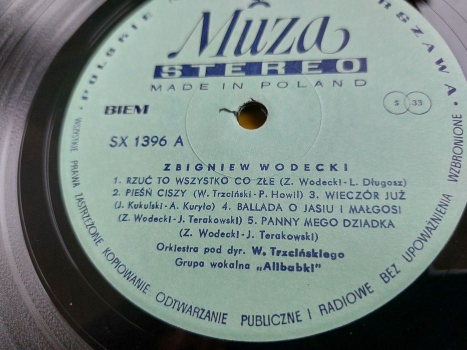 Płyta winylowa  - Zbigniew Wodecki - SX 1396 - First Press - 1976 rok