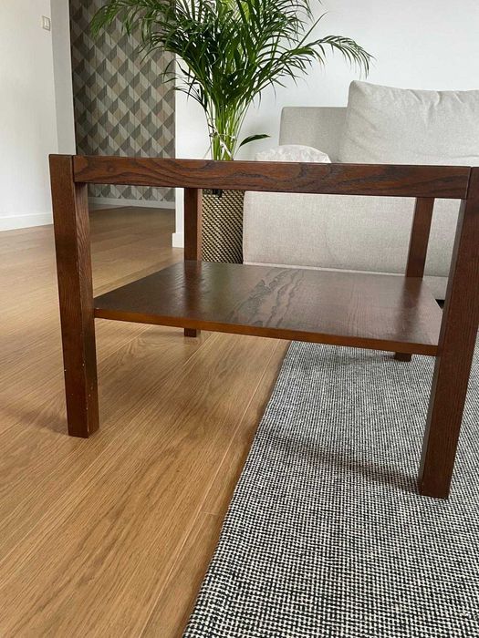 Stolik kawowy z szybą IKEA brązowy