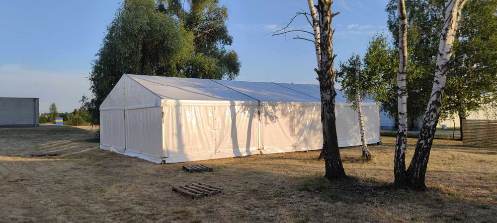 Hala namiotowa aluminiowa 10x10m z białymi plandekami