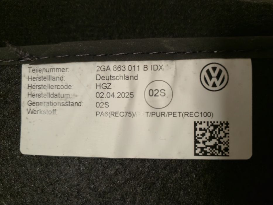 Килимки VW T-Roc 2025 оригінал  2GA 863 011