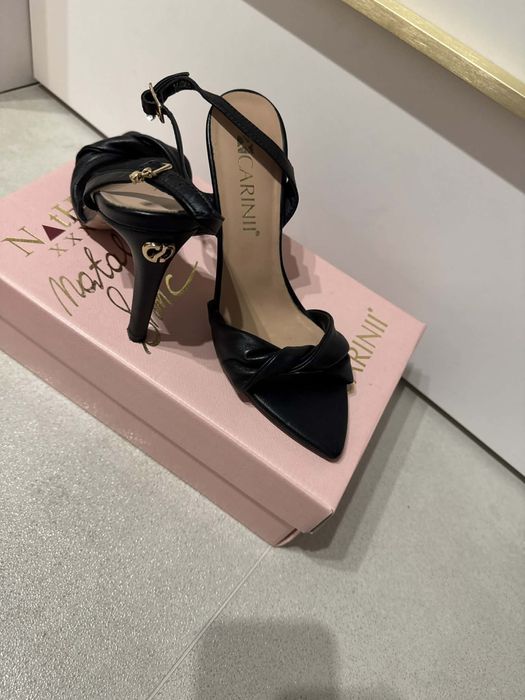 Sandałki czarne damskie