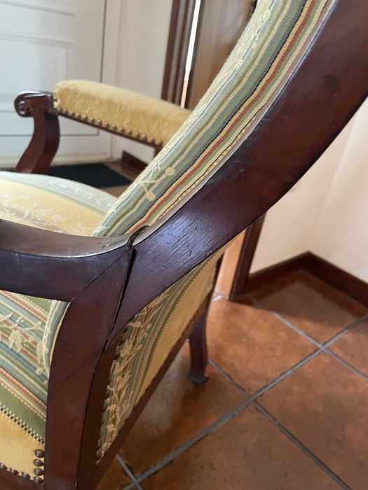 Cadeirao Voltaire antigo antiguidade Vintage