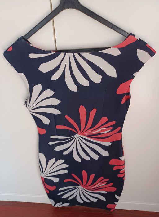Vestido Oxygene - Azul, rosa e branco - S / 34