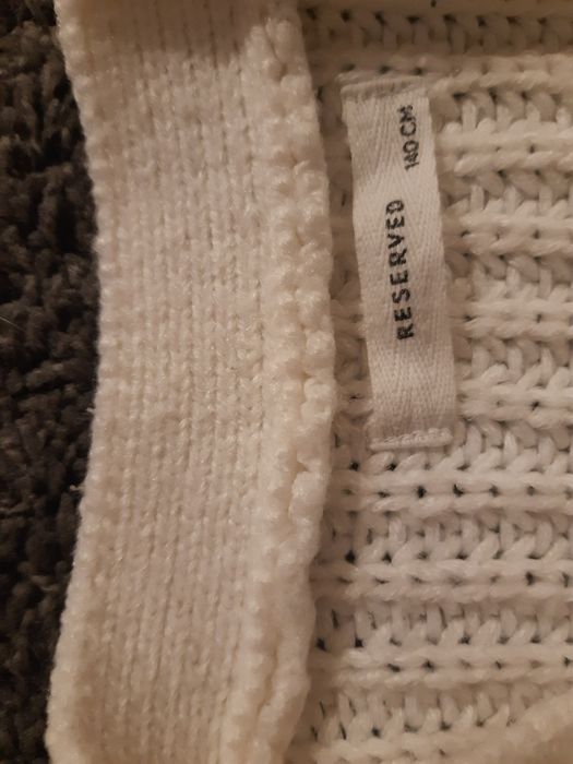 Sweter kardigan Reserved roz.140  ecru