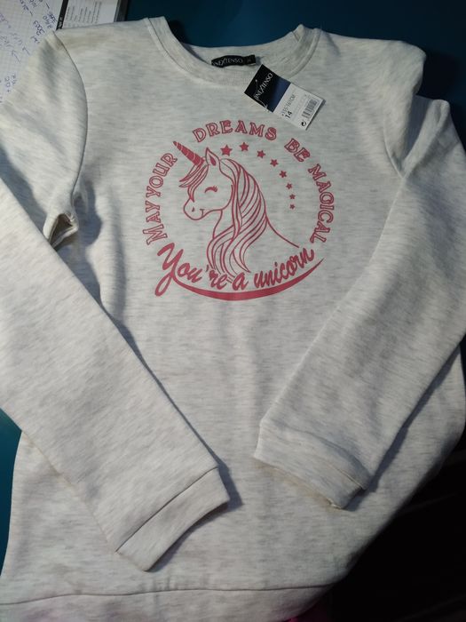 Camisola Sweat Unicórnio, T-shirt Flor Menina e Calça Legging