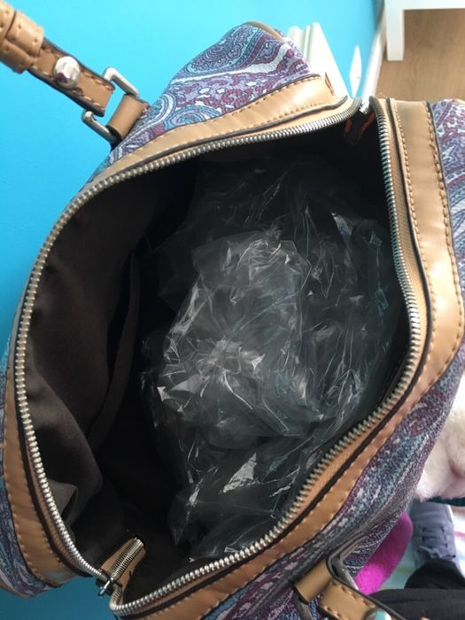 Mala Parfois utilizada uma vez cornucópias lilás/roxo e azul