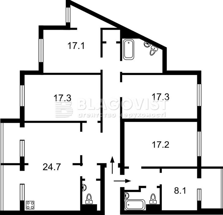 Без %Продаж 5-кім квартири на  вулиці Харківське шосе 56,