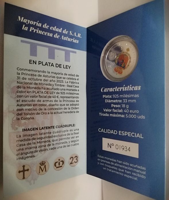 Moeda Prata  Espanha 40 Euros