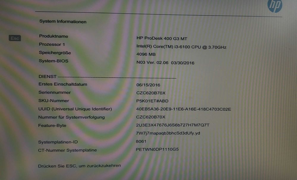 Komputer Stacjonarny HP ProDesk 400 G3 MT