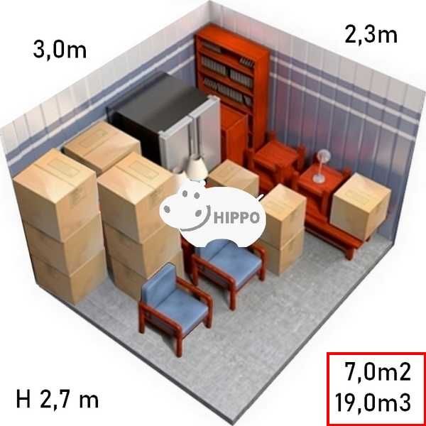 7m2-19m3-h2,7m Self Storage HIPPO24 Magazyny Samoobsługowe Wwa Ursynów