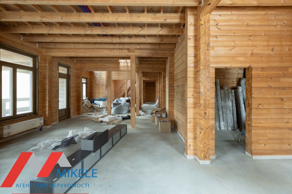 Без% Котедж з брусу Хонка 510 м2, ділянка 63 сот., смт. Глеваха