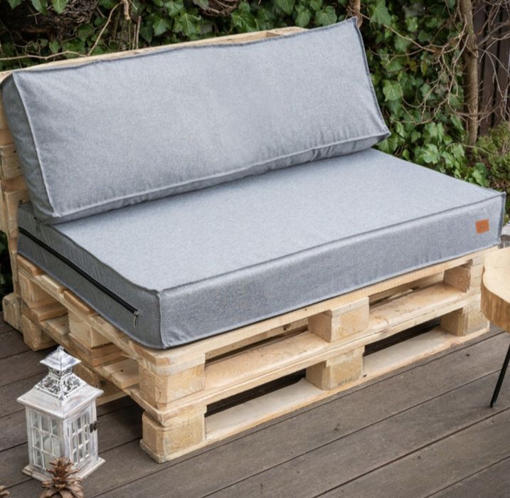Zestaw poduszek ogrodowych wodoodpornych na palety - 120x80x15 cm.