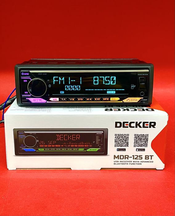 Автомагнітола Decker MDR-125 BT DSP Процесор TDA7388