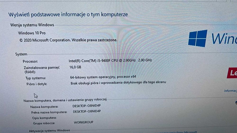 Komputer z i5-9gen, GEFORCE GTX 1050Ti, 16GB DDR4, SSD 256GB