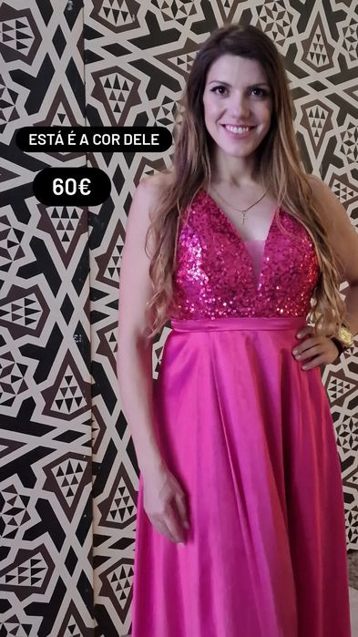Vestido Gala rosa - alta qualidade