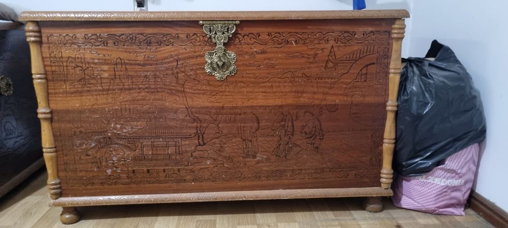 3 Baus de Madeira com gravuras