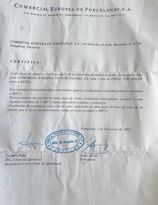 Serviço de jantar - Com Certificado