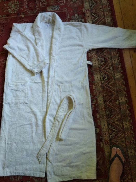 Szlafrok z frotte, elegancki, kremowy, firmy George