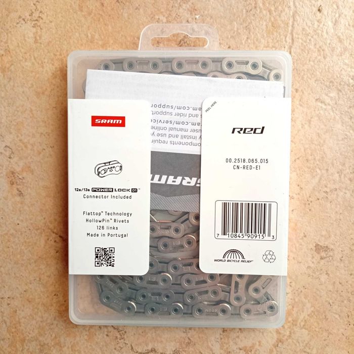 Corrente SRAM Red Flattop 12s com Flattop PowerLock 126 Elos