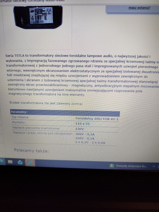 TSTLA 200/001 Transformator sieciowy toroidalny Audio Indel