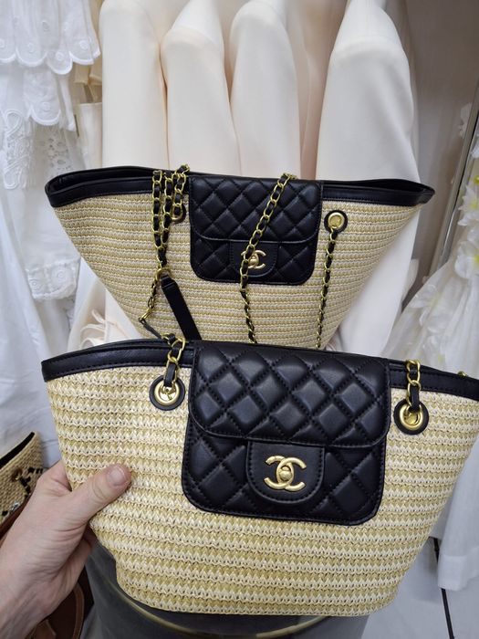 Piekny koszyk letni wzor Chanel