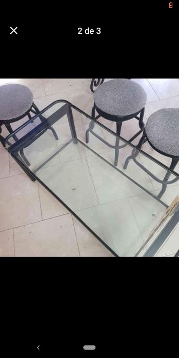 Mesa em ferro hidráulica com 2 vidros e 3 bancos com Cochim!64739976584066122