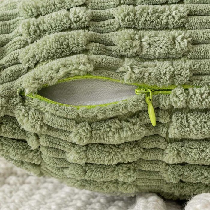 2x Poszewka na poduszkę Dekoracyjna Do spania 45x45 ZIELONY SZTRUKS