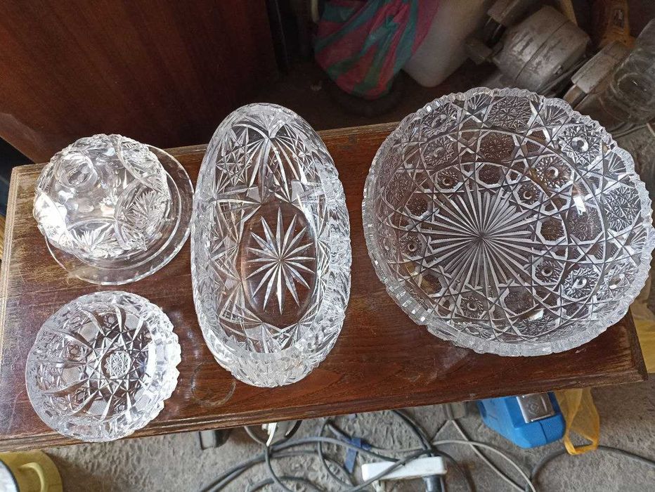 ваза конфетница, масленка, пепельница, салатник, хрусталь
